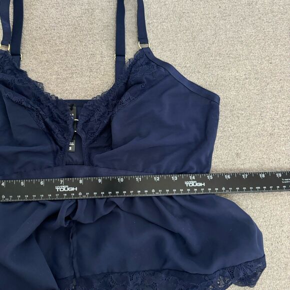 Torrid Babydoll Women 2 Blue Sheer Lace Lingerie Top Romantic Goth Fairy Vampy - Picture 7 of 8